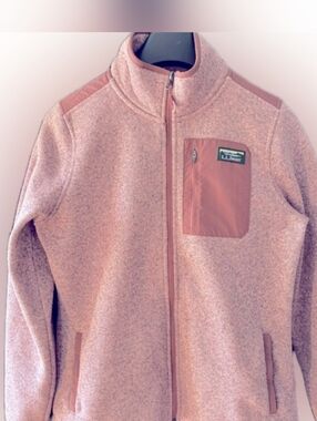 Women's LL Bean Light Pink Sweater Jacket Size Medium